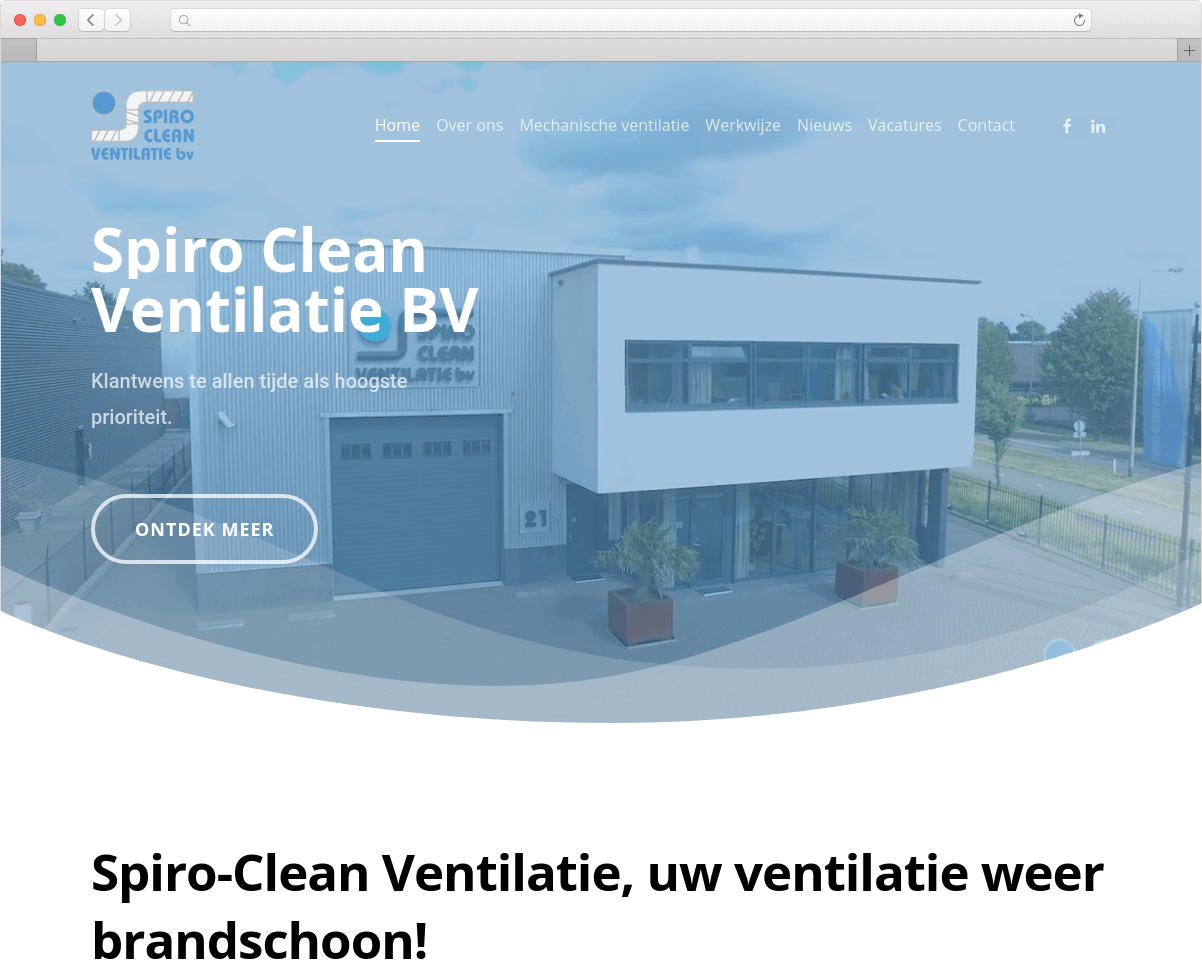 Nieuwe website Spiro Clean Ventilatie